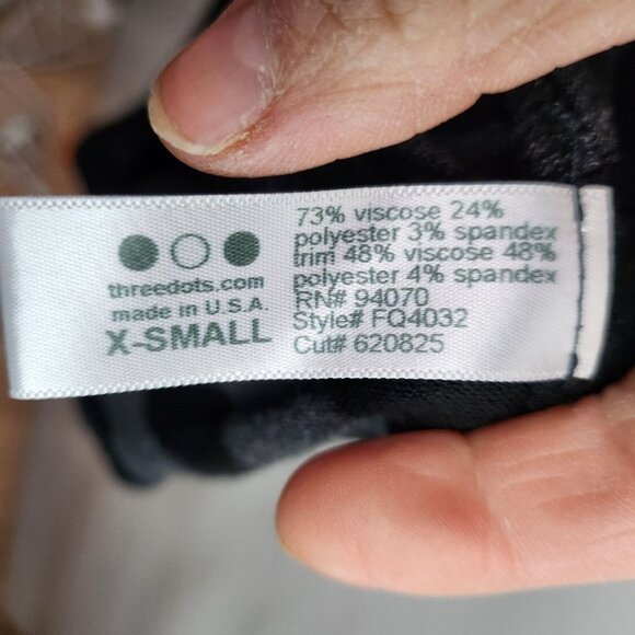 Three Dots Gray Black Striped Dolman Sleeve Scoop Neck Tunic Top Size XS - Picture 5 of 7